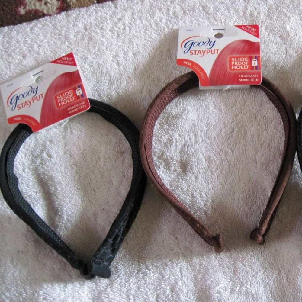 Goody Stay Put Head Bands Slide Proof Hold Tight Secure Grip Headband Rigid Wire
